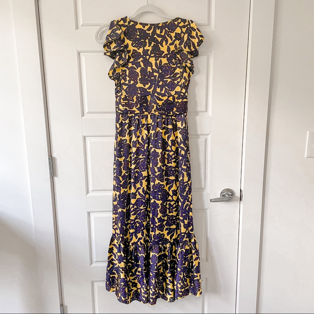 A.L.C. Valencia Dress Yellow Midi Silk - Picture 6 of 8